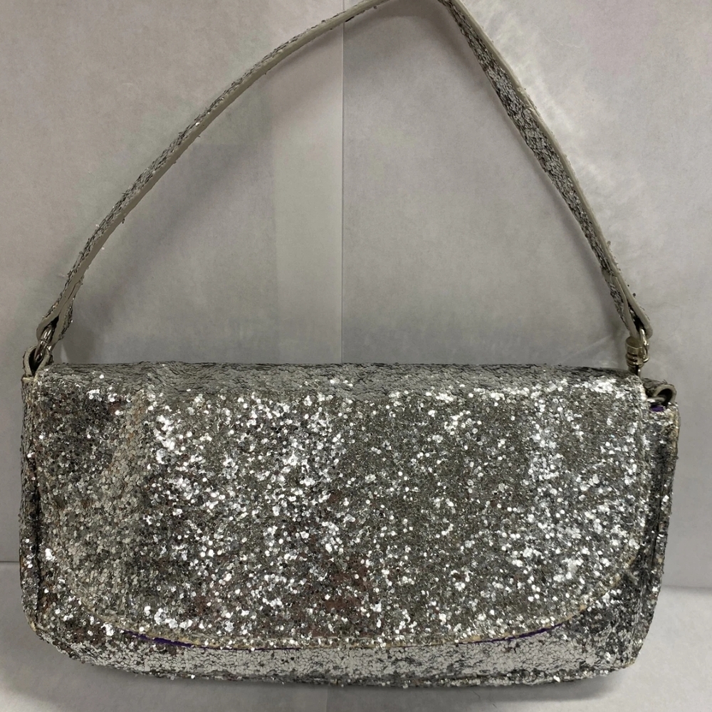 Mark. Elegant Silver Glitter Shoulder Bag - Picture 1 of 5
